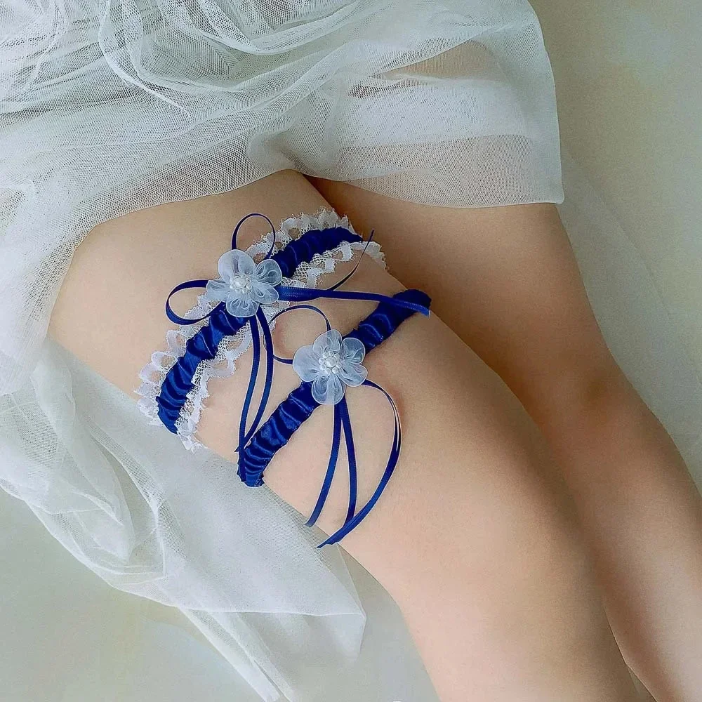 2pcs/Set Satin Ribbon Wedding  - Garter Belt Set ulasan dan harga